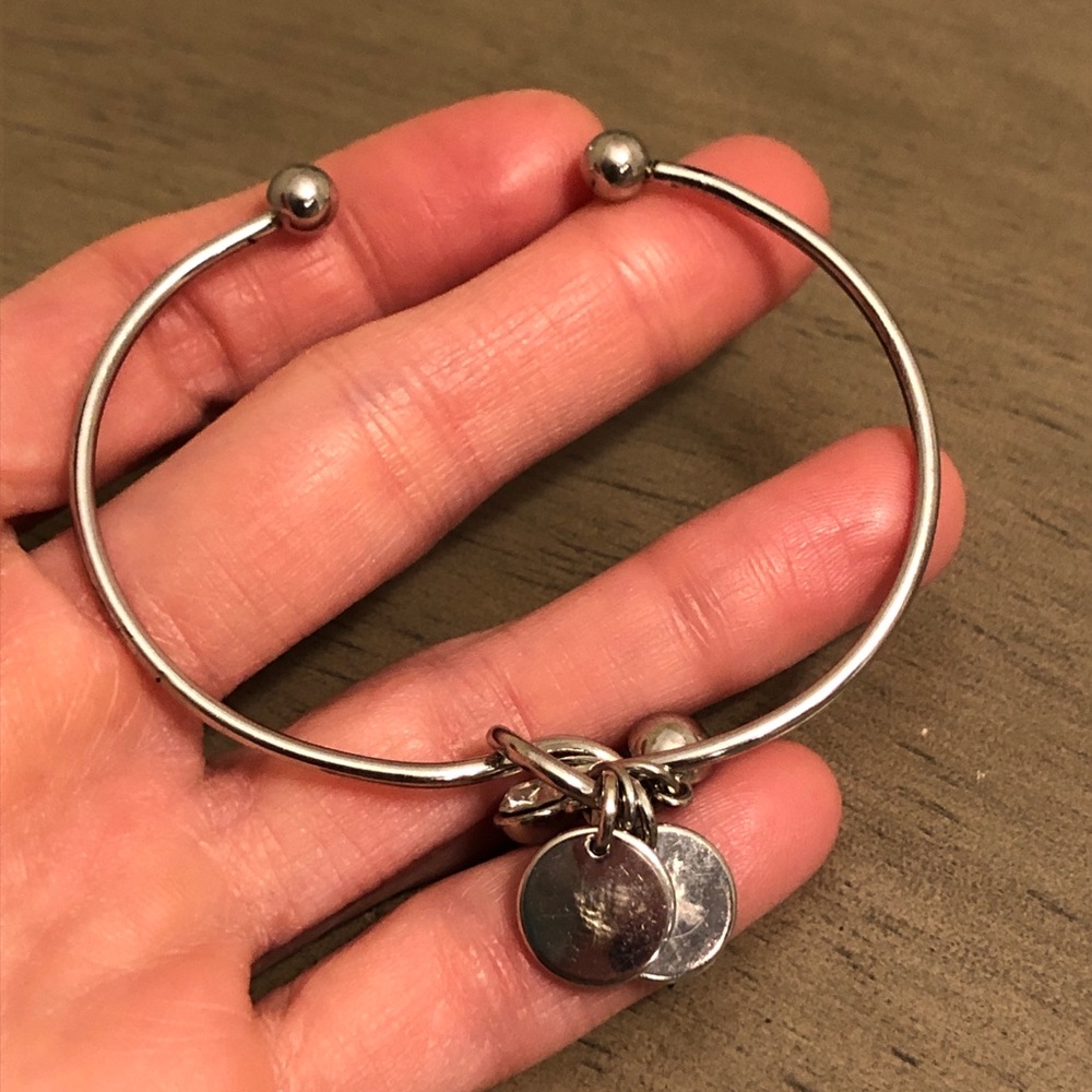 Silver Charm Bracelet with Initials N and W - Picture 6 of 8